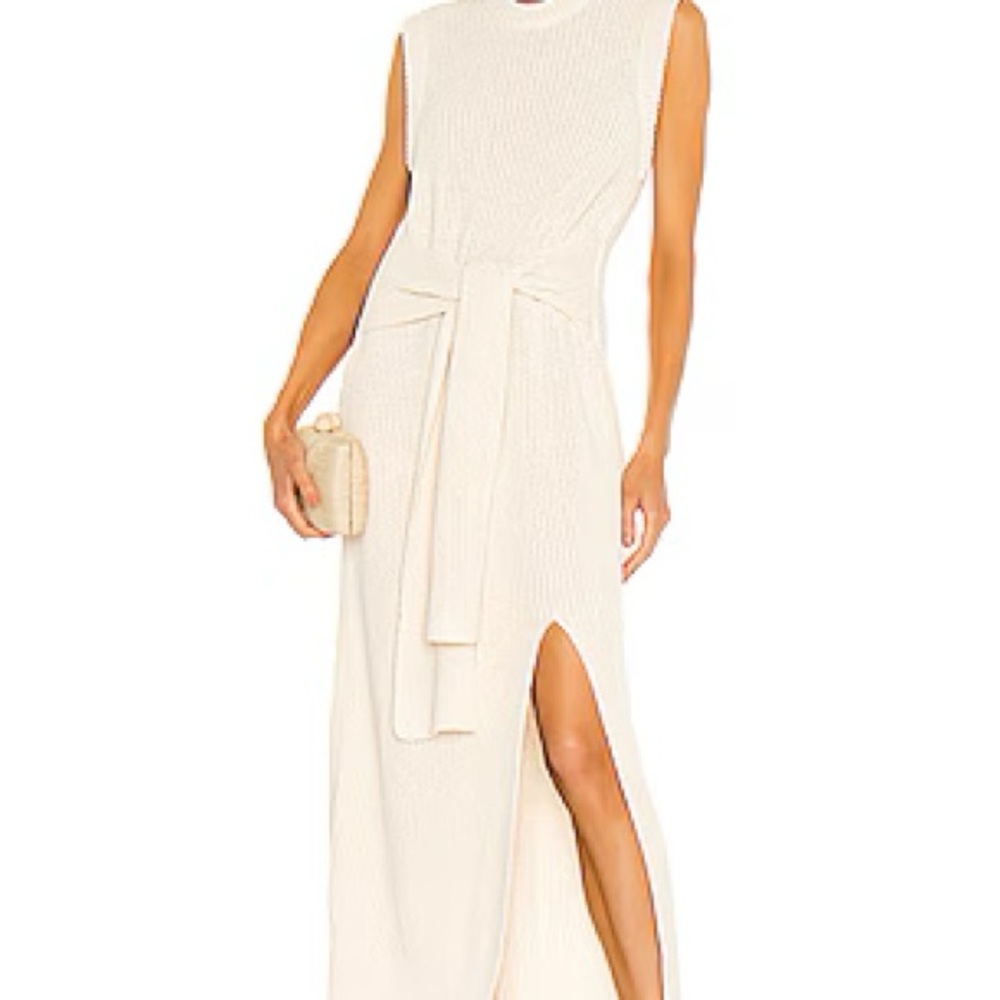 JOHNATHAN SIMKHAI Jenaue Summer Boucle Tank Dress in Egret